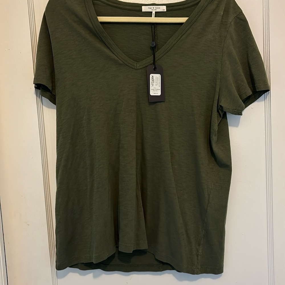 Rag and Bone v-neck slub tee, NWT, Large, 100% cotton